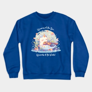 Cute Narwal: Unicorn Of The Sea, Unicords Of The Viola! Crewneck Sweatshirt